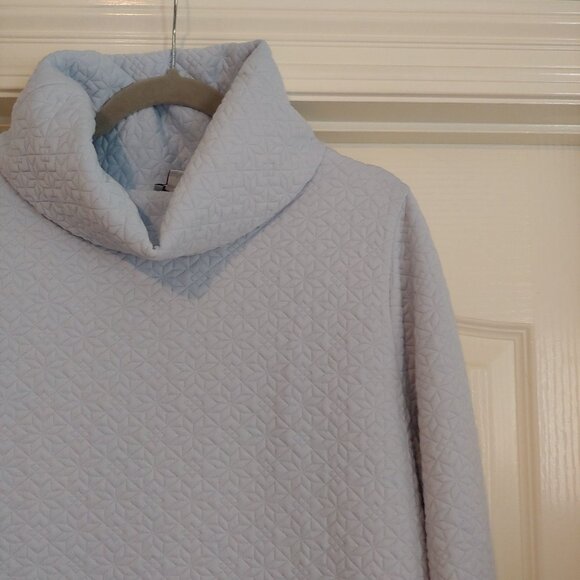 J. Crew Quilted Snowflake Pullover Tunic Cowl Neck Gentle Sea Holiday Soft L - Picture 5 of 15